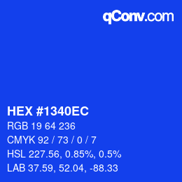 颜色代码: HEX #1340EC | qconv.com