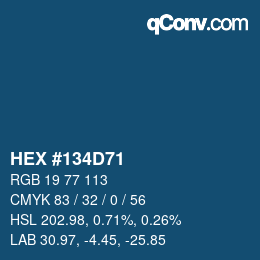 Color code: HEX #134D71 | qconv.com