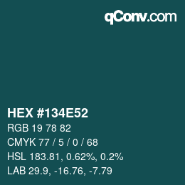 Color code: HEX #134E52 | qconv.com