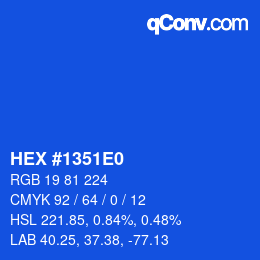 Color code: HEX #1351E0 | qconv.com