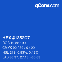 Color code: HEX #1352C7 | qconv.com