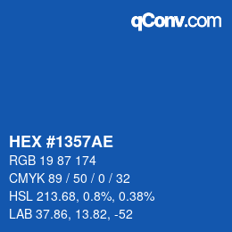 Farbcode: HEX #1357AE | qconv.com