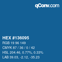 カラーコード: HEX #136095 | qconv.com