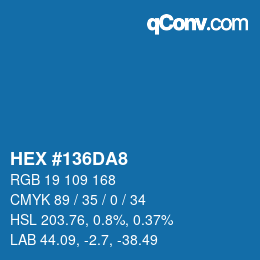 カラーコード: HEX #136DA8 | qconv.com