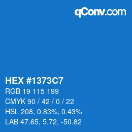 Color code: HEX #1373C7 | qconv.com