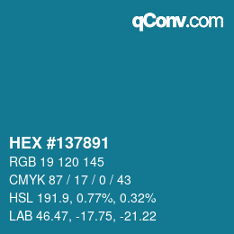 Color code: HEX #137891 | qconv.com