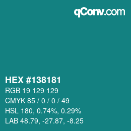 Color code: HEX #138181 | qconv.com