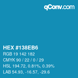 Color code: HEX #138EB6 | qconv.com