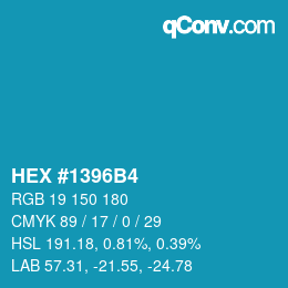 Color code: HEX #1396B4 | qconv.com