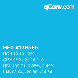 Color code: HEX #13B5E5 | qconv.com