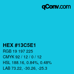 Color code: HEX #13C5E1 | qconv.com