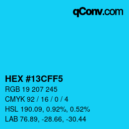 Color code: HEX #13CFF5 | qconv.com