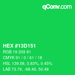 Color code: HEX #13D151 | qconv.com