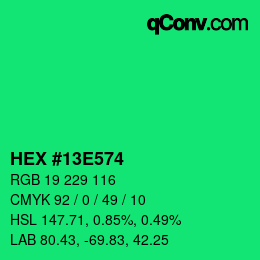 Color code: HEX #13E574 | qconv.com