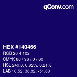 Color code: HEX #140466 | qconv.com