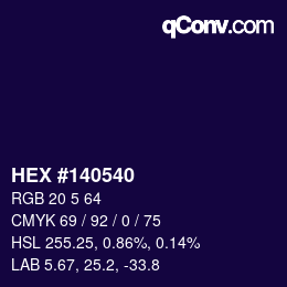 Color code: HEX #140540 | qconv.com
