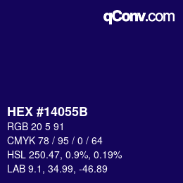 カラーコード: HEX #14055B | qconv.com