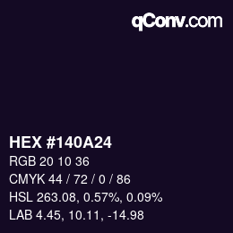 Color code: HEX #140A24 | qconv.com