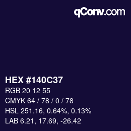 颜色代码: HEX #140C37 | qconv.com