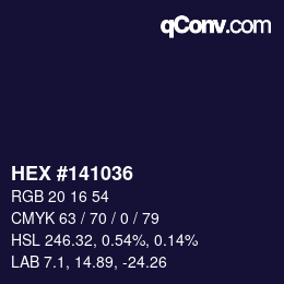 Color code: HEX #141036 | qconv.com