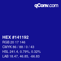 Color code: HEX #141192 | qconv.com