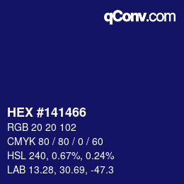 Color code: HEX #141466 | qconv.com