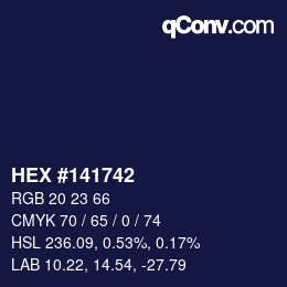 Color code: HEX #141742 | qconv.com