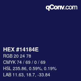 Color code: HEX #14184E | qconv.com