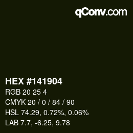 Color code: HEX #141904 | qconv.com