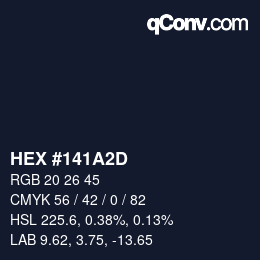 Color code: HEX #141A2D | qconv.com