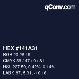 カラーコード: HEX #141A31 | qconv.com