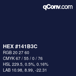 Color code: HEX #141B3C | qconv.com