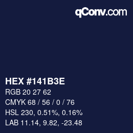 Color code: HEX #141B3E | qconv.com