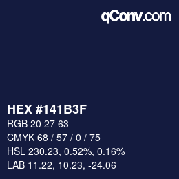 Color code: HEX #141B3F | qconv.com