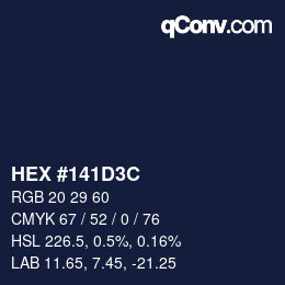 Color code: HEX #141D3C | qconv.com