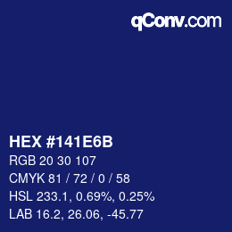 Color code: HEX #141E6B | qconv.com