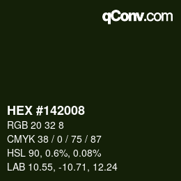 Código de color: HEX #142008 | qconv.com