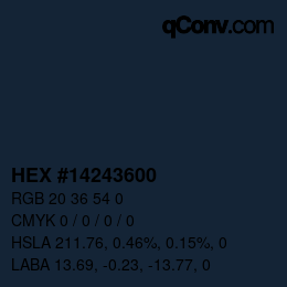 Color code: HEX #14243600 | qconv.com