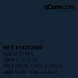 Color code: HEX #14253500 | qconv.com