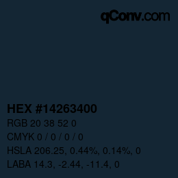 カラーコード: HEX #14263400 | qconv.com