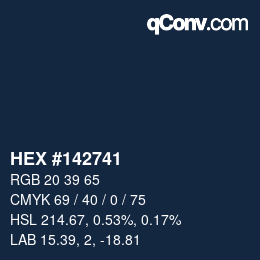 カラーコード: HEX #142741 | qconv.com