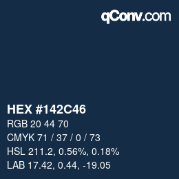 カラーコード: HEX #142C46 | qconv.com