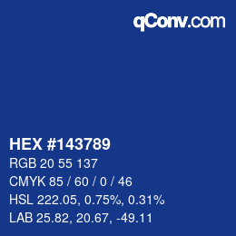Color code: HEX #143789 | qconv.com