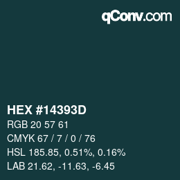 Farbcode: HEX #14393D | qconv.com