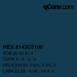 Color code: HEX #143C5100 | qconv.com