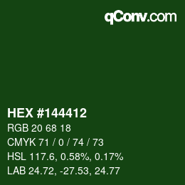 Color code: HEX #144412 | qconv.com
