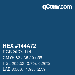 Color code: HEX #144A72 | qconv.com