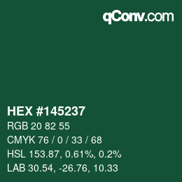 Color code: HEX #145237 | qconv.com