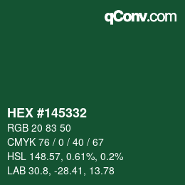 Color code: HEX #145332 | qconv.com