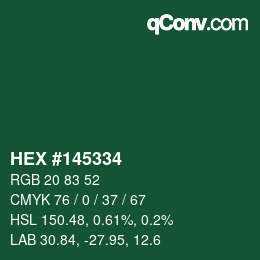Color code: HEX #145334 | qconv.com